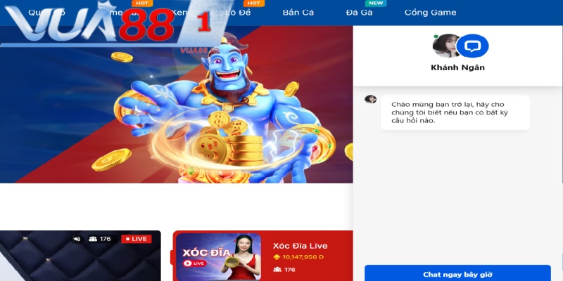 Hướng dẫn liên hệ VUA88 qua live chat