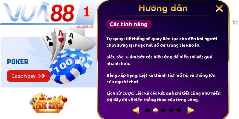 Poker phiên bản mini có gameplay đơn giản, dễ chơi
