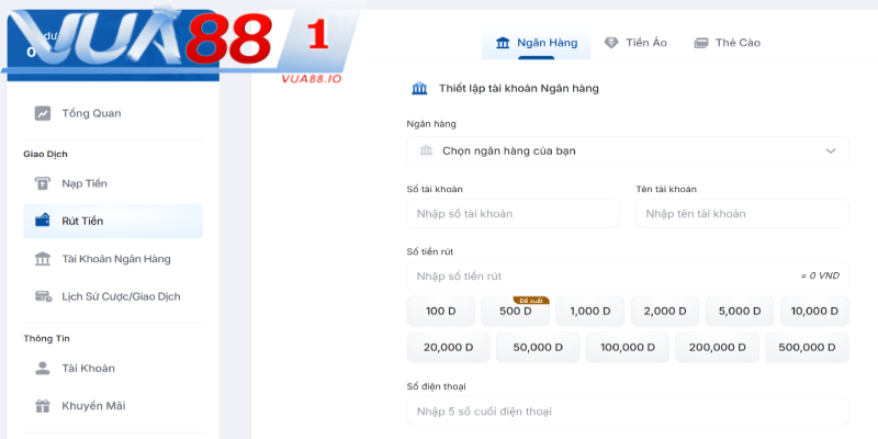 Quy trình rút tiền đơn giản, dễ thực hiện chỉ có 3 bước